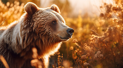 Fototapeta premium brown bear in the forest