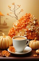 Warm Up Your Autumn, Pumpkin Coffee Poster Perfection