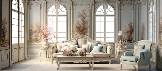 Fotobehang Shabby chic Venetian style living room © Savinus