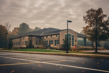 Public school building, exterior view