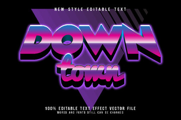 downtown editable text effect emboss retro style