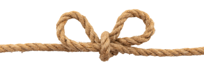Jute. Twisted linen rope on a white background. Rope