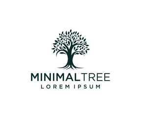 Abstract vibrant tree logo design, root vector - Tree of life logo design inspiration isolated on white background