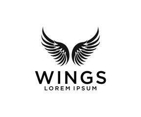 wings black logo vector illustration