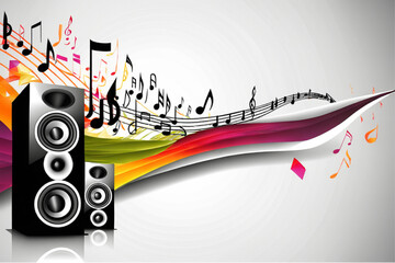 abstract music background with notes