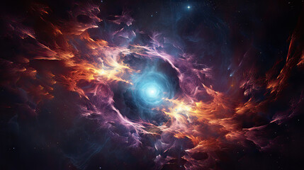 Interstellar nebula birth of a star AI generative 