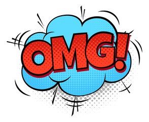 Omg. Funny reaction sticker in pop art style