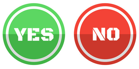 green and red circle yes and no icon button 