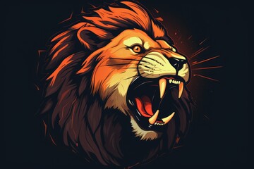 Roaring Lion Illustration - AI Generated