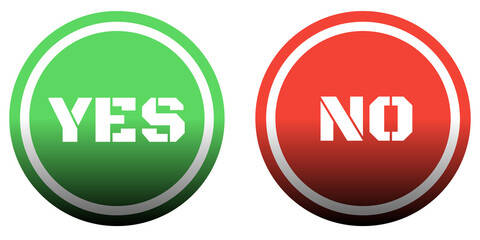 green and red circle yes and no icon button 