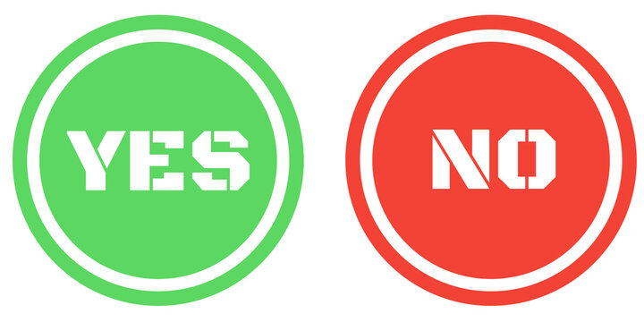 green and red circle yes and no icon button 
