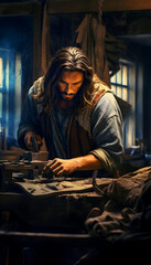 Obraz na płótnie Canvas Jesus as a Carpenter