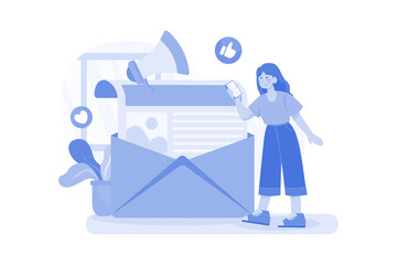 Email Marketing Illustration concept on white background