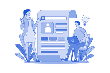 The SEO specialist is researching keywords for successful SEO campaigns.