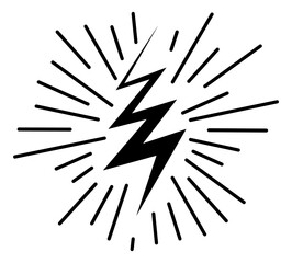 Obraz premium Black zigzag with shining lines. Comic light effect