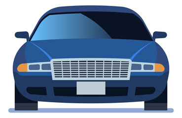 Modern blue car icon. Road traffic transport