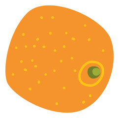 Orange icon. Ripe juicy citrus fruit drawing