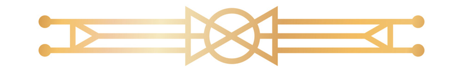 Obraz premium Retro geometric ornament. Golden divider. Luxury border