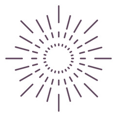 Obraz premium Decorative sun rays. Radial black line logo