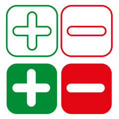 Fototapeta premium Set of checkmarks in square shapes. Buttons for voting, selecting elections. OK sign and X icon.