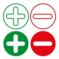 Fototapeta premium Buttons for voting, selecting elections. Set of checkmarks in round shapes. OK sign and X icon.