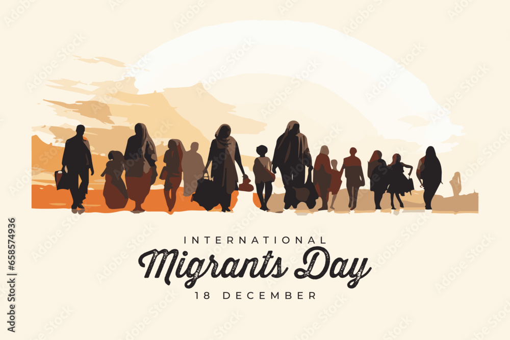 Wall mural International migrants day design - Wall murals