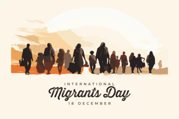 Fotobehang International migrants day design © Tendofyan