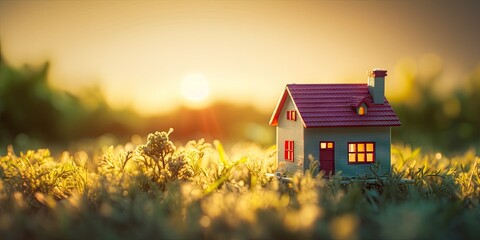 Green living. Building eco friendly dream home. Investing in sustainable future. Real estate concept. Path to homeownership. Mortgage and dreams