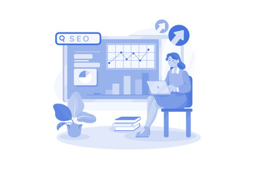 SEO Strategy Illustration concept on white background