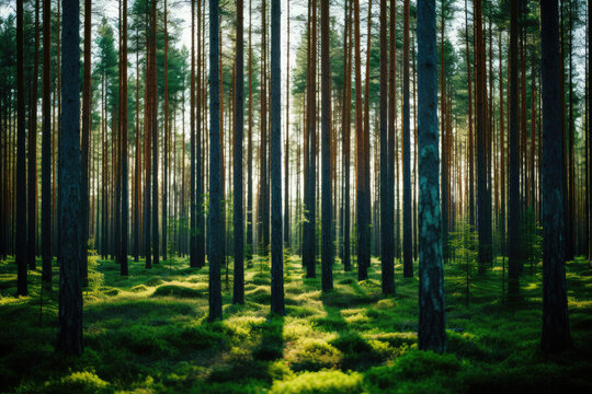 A secluded forest clearing in Sweden, bathed in dappled sunlight that filters through the tall trees. The lush vegetation and peaceful atmosphere make it an idyllic haven for those seeking solace and © Matthias
