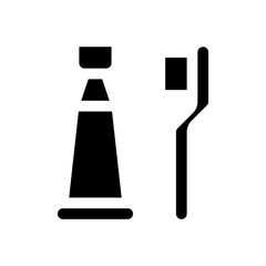 tooth cleaning glyph icon