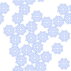 Shiny silver snowflakes seamless pattern. Holiday paper. Vector illustration