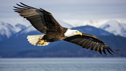 Bald eagle soaring