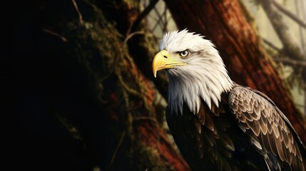 Obraz premium Bald Eagle preparing for hunt