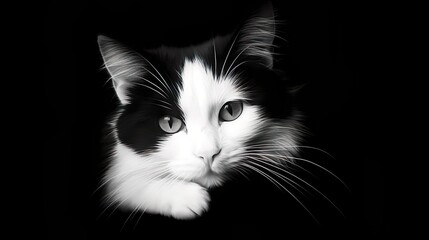Black white cat