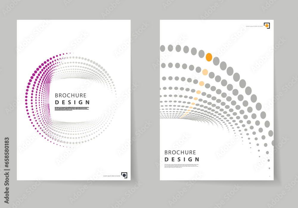 Poster halftone design on cover brochure. minimal design. colorful gradient vector background. modern templ