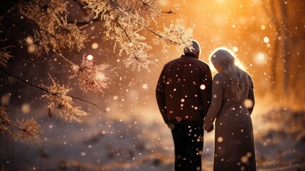 Christmas Lovebirds: Senior Couple's Festive Affection