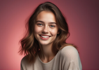 Fototapeta premium portrait of a cheerful girl smiling