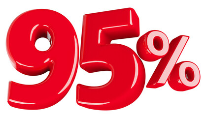 95 Percent Sale Discount - 3d Red Number Discount