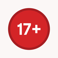 Obraz premium 17+ Age Restriction Icon - Adult Content, Mature Audience, R-Rating, Age-Verified Access - Suitable for Adults