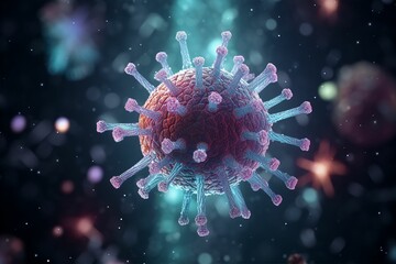 ウイルス・細菌・微生物・免疫システムのイメージ（COVID-19, コロナウイルス） - obrazy, fototapety, plakaty