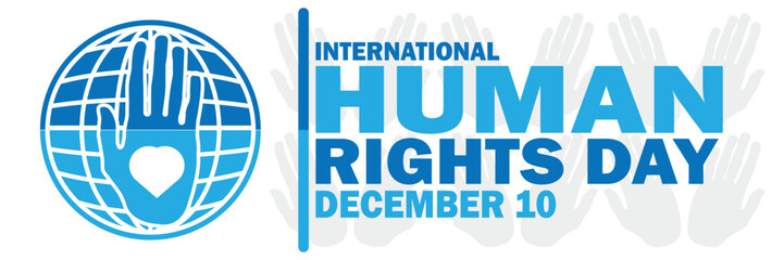 International Human Rights Day. December 10. Holiday concept. Template for background, banner, card, poster with text inscription. Vector illustration