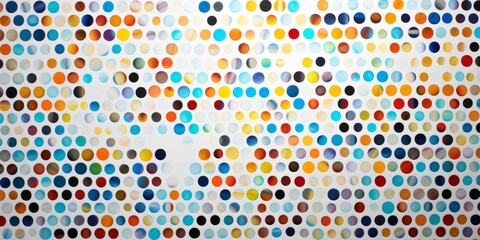 Abstract halftone gradient in CMYK that doesn't repeat itself. Circular pop art pattern in cyan, magenta, yellow, and black that may be tiled. Background for original thought, printed in a retro style