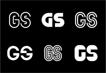 Set of letter GS logos. Abstract logos collection with letters. Geometrical abstract logos
