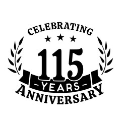 115th anniversary celebration design template. 115 years vector and illustration.