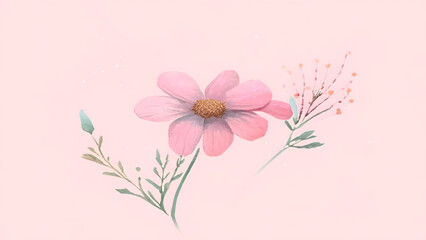 Flower in watercolor style. Hand drawn illustration. Generative AI	
