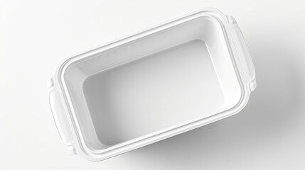 A practical mockup of a food container isolated on white background top view.