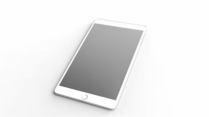 A realistic mockup of a tablet isolated on white background top view.
