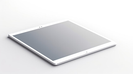 A realistic mockup of a tablet isolated on white background top view.