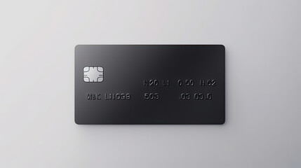 A true-to-life mockup of a credit card isolated on white background top view.